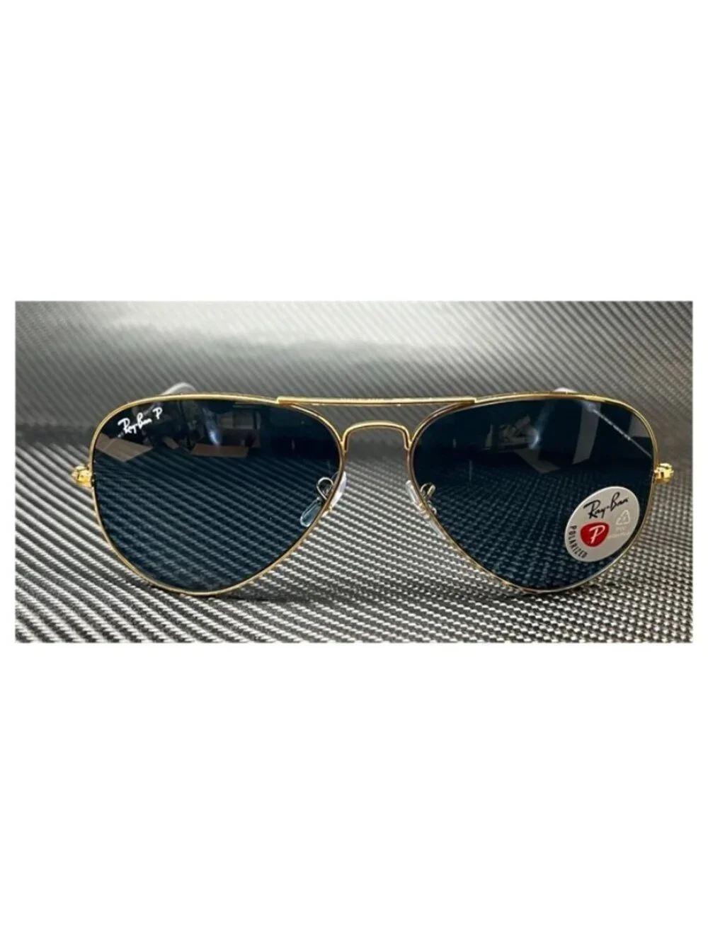 New Ray Ban Men  Gold Sunglasses  58- 14- 135